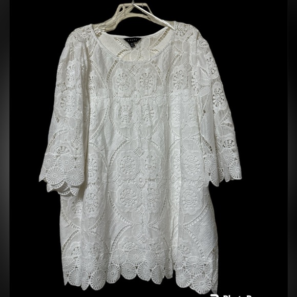 ADIVA Beautiful White Lined Blouse Size 2X - Picture 1 of 5